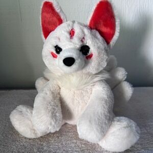 Aurora World Kitsune Nine-Tailed Fox Plush White Red Mythical Creature 2023 NWOT